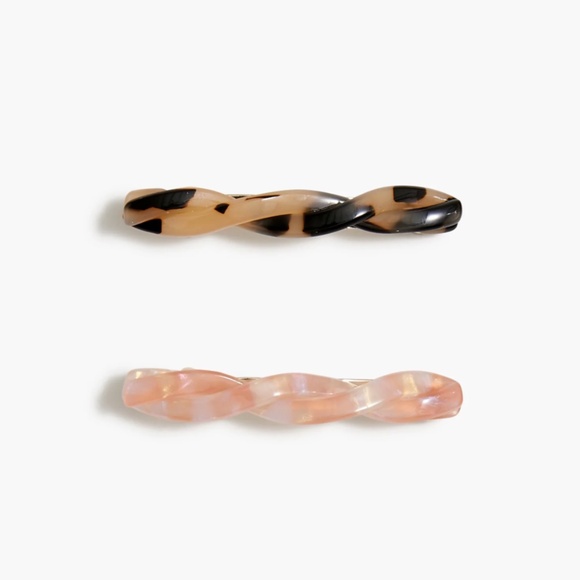 New JCREW Twisted Barrettes Set-of-Two in Multi $29 CJ020 - Picture 1 of 2